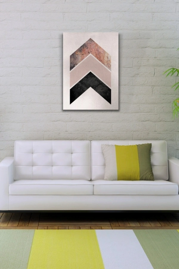 Pastel Renklerde Geometrik Şekiller Kanvas Tablo 50 x 70