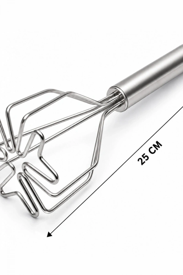 Patates Ezici - Kalp Şekilli - Paslanmaz Çelik - 26 cm Uzunluk