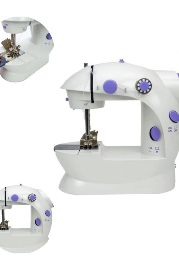 Pedallı Mini Dikiş Makinesi Çift Makara Kilitli Dikiş