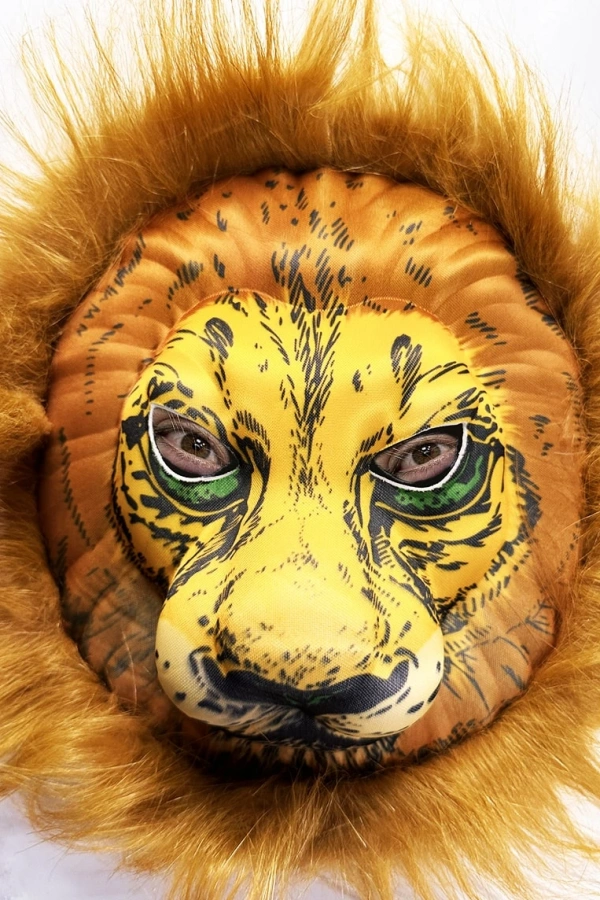 Peluş Aslan Maskesi Kahverengi Yeleli Mega Peluş 33 No