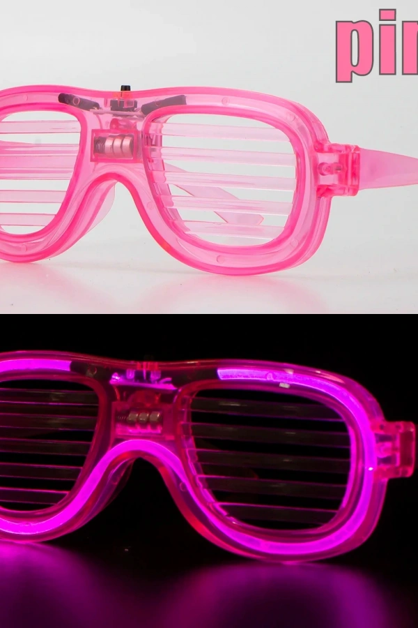 Pembe Led Işıklı Parti Gözlüğü - Neon 3 Modlu