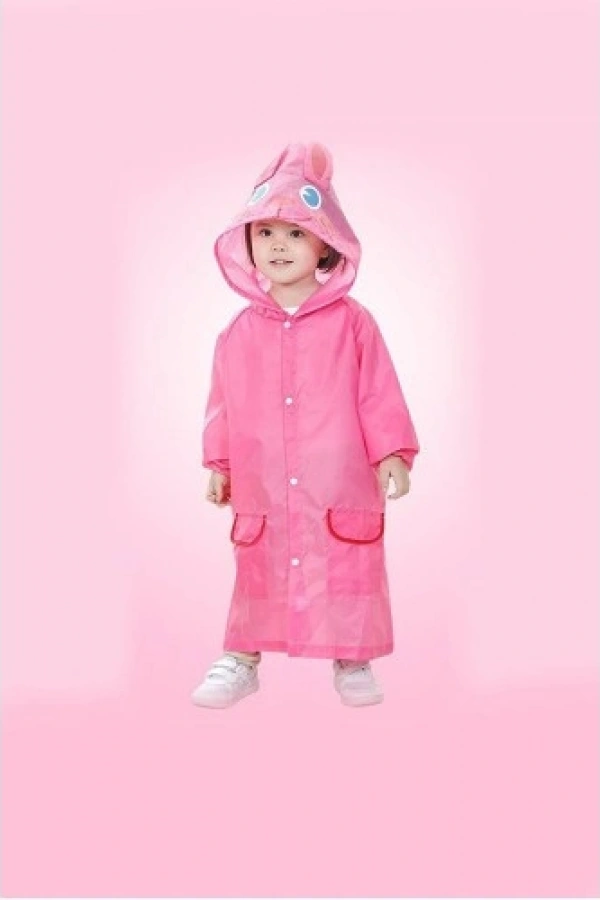 Pembe Sevimli Çocuk Yağmurluk