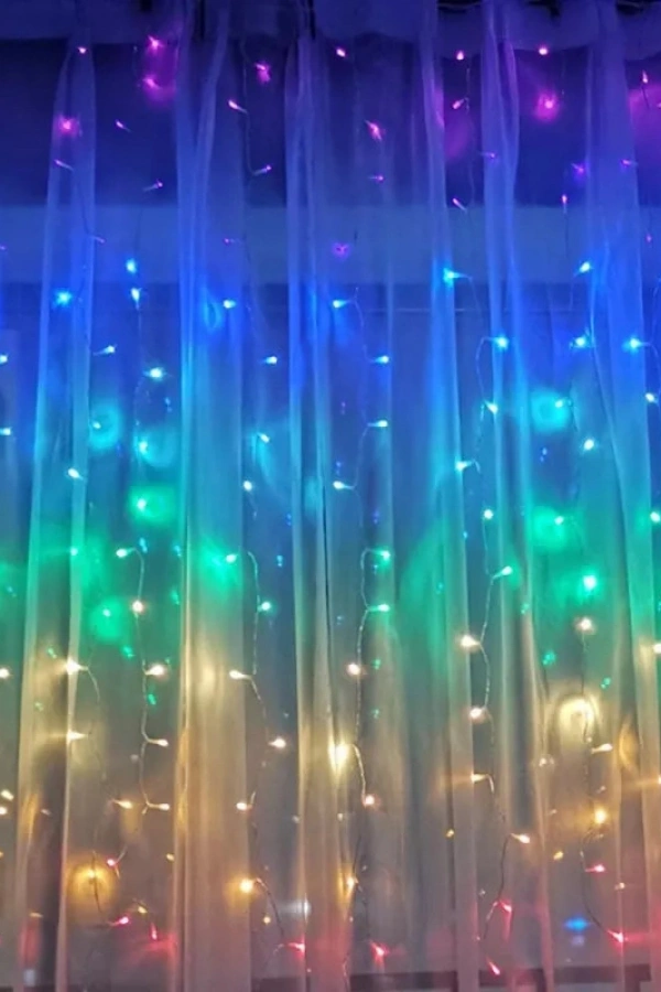 Perde Led  240 Ledli 8 Fonksiyonlu Dekor Lambası RGB