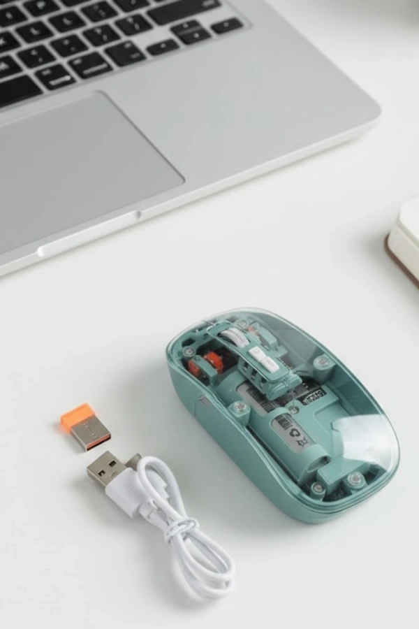 Pilli Kablosuz Mouse Bluetooth ve USB Uyumlu Sessiz Tıklama