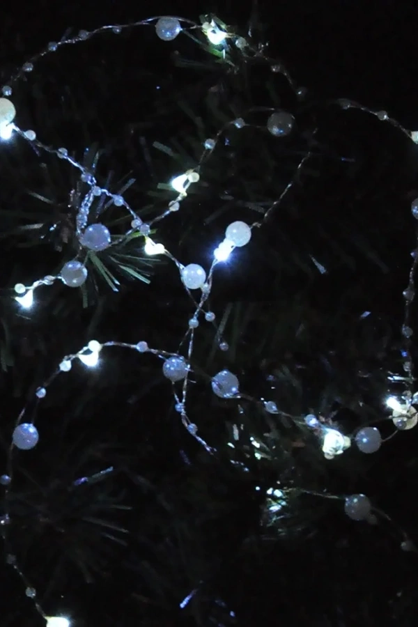 Pilli Led Beyaz Işık - İnci Tanesi