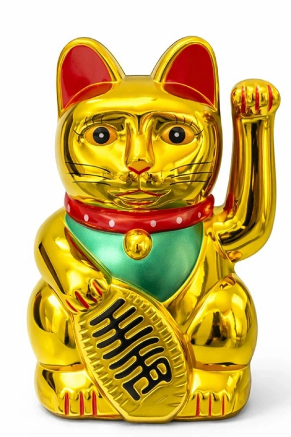 Pilli Sallanan Şans Kedisi - Maneki Neko