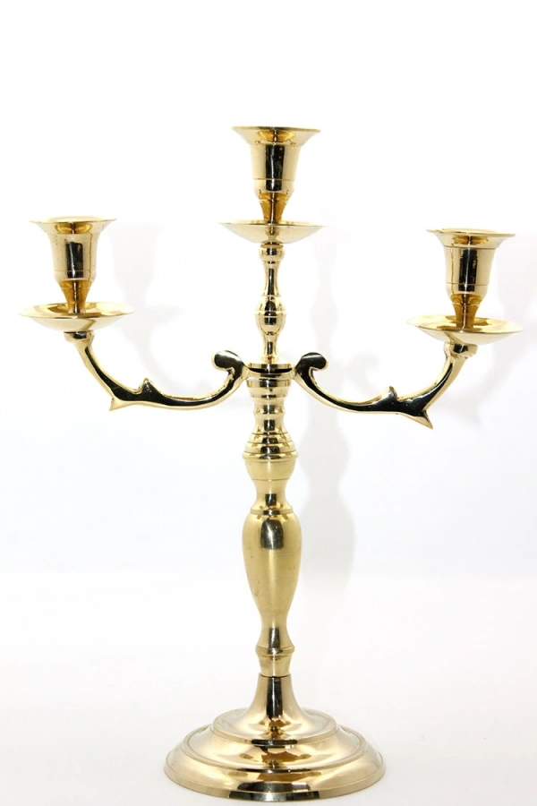 Pirinç 3lü Şamdan Model 2