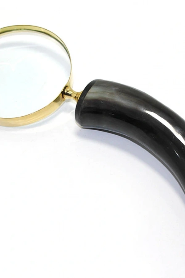 Pirinç Boynuz Saplı Büyüteç Model 3