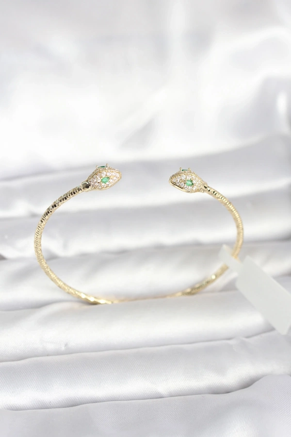 Pirinç Gold Renk Yılan Model Bileklik