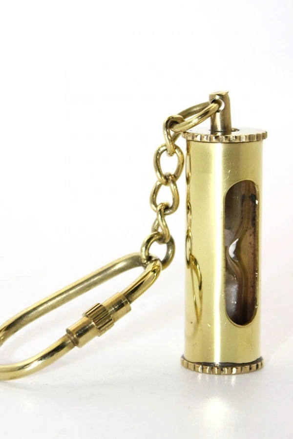 Pirinç Kum Saati Anahtarlık Model 3