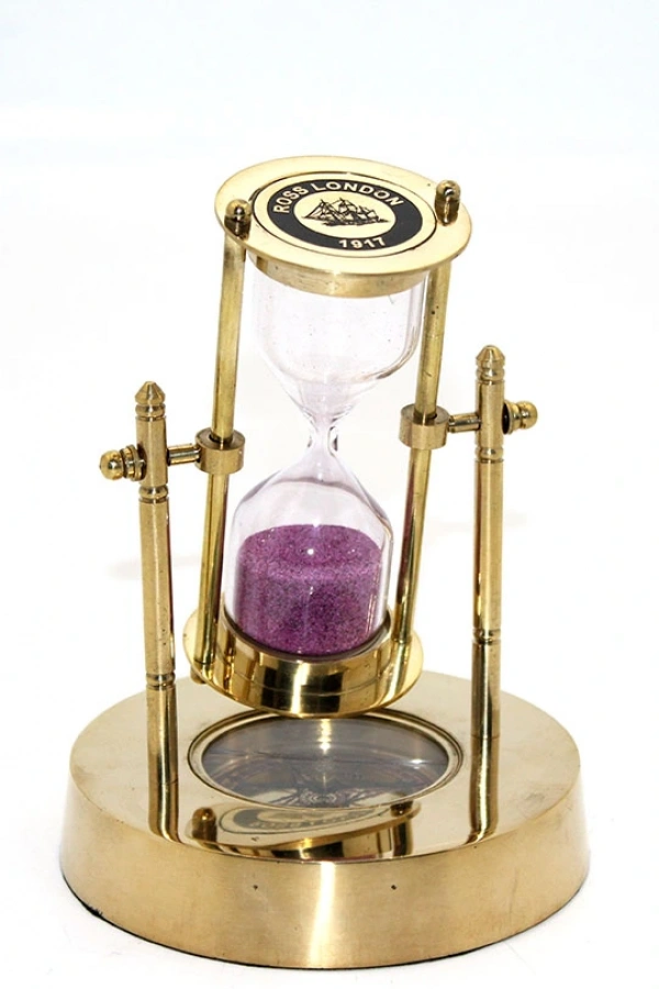 Pirinç Pusulalı Kum Saati Model 1