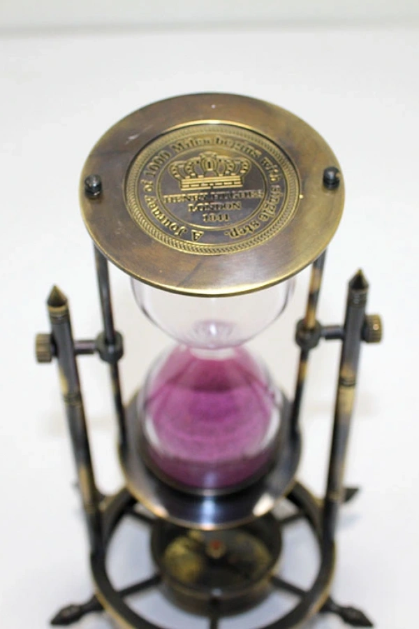 Pirinç Pusulalı Kum Saati Model 3