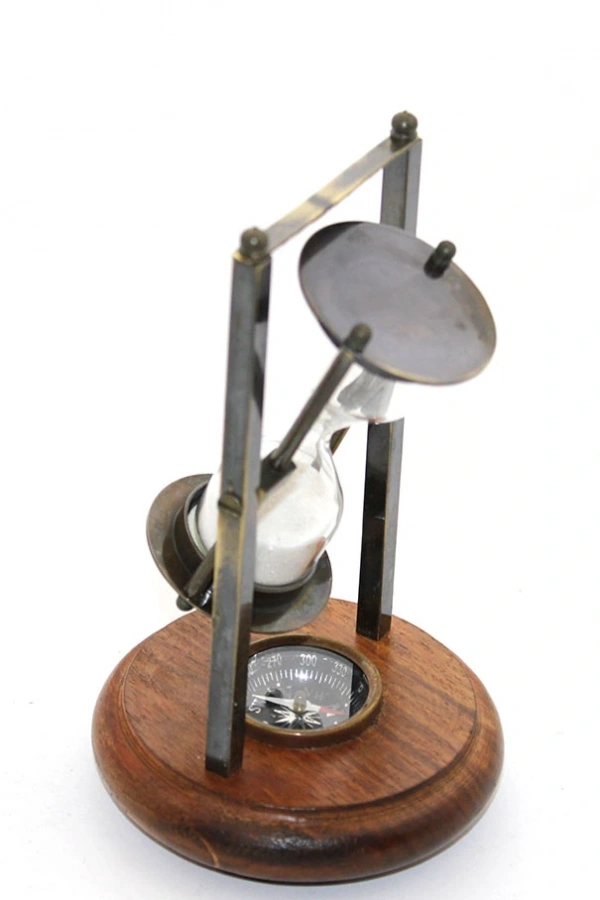 Pirinç Pusulalı Kum Saati Model 4