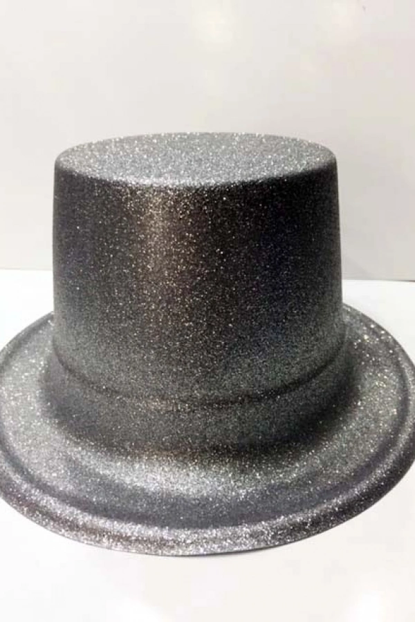 Plastik Parti Şapkası Gümüş Siml