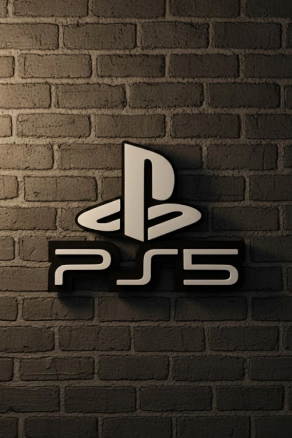 PlayStation 5 Logo Duvar Dekoru Minimal Tasarım 16×12 cm