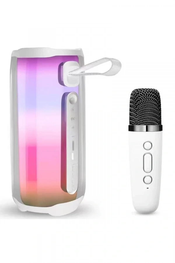 Pluse 5 Mikrofonlu RGB Kablosuz Hoparlör - Beyaz
