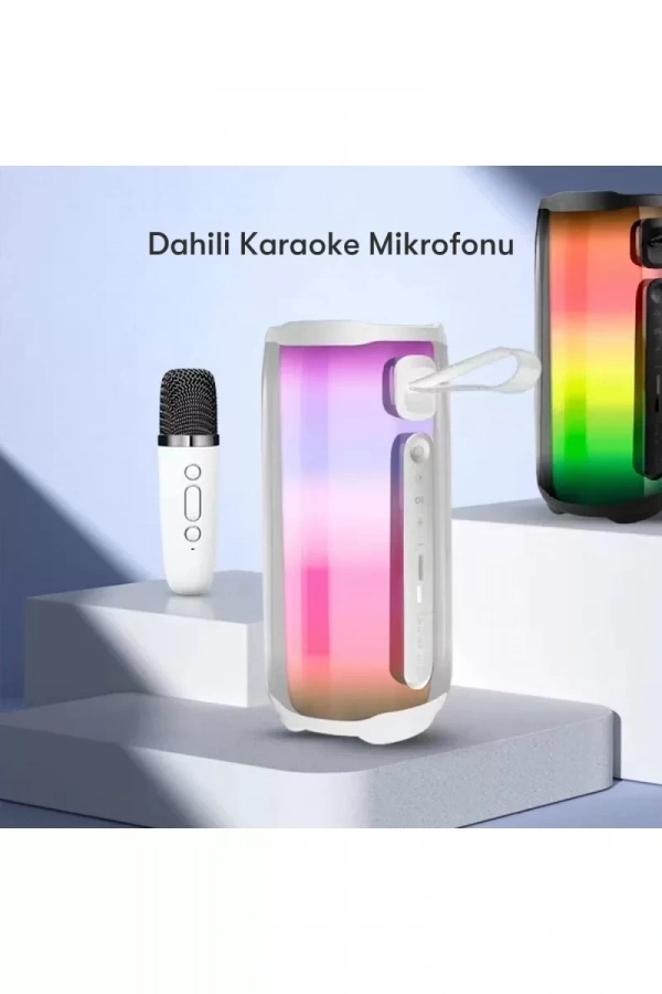 Pluse 5 Mikrofonlu RGB Kablosuz Hoparlör - Beyaz