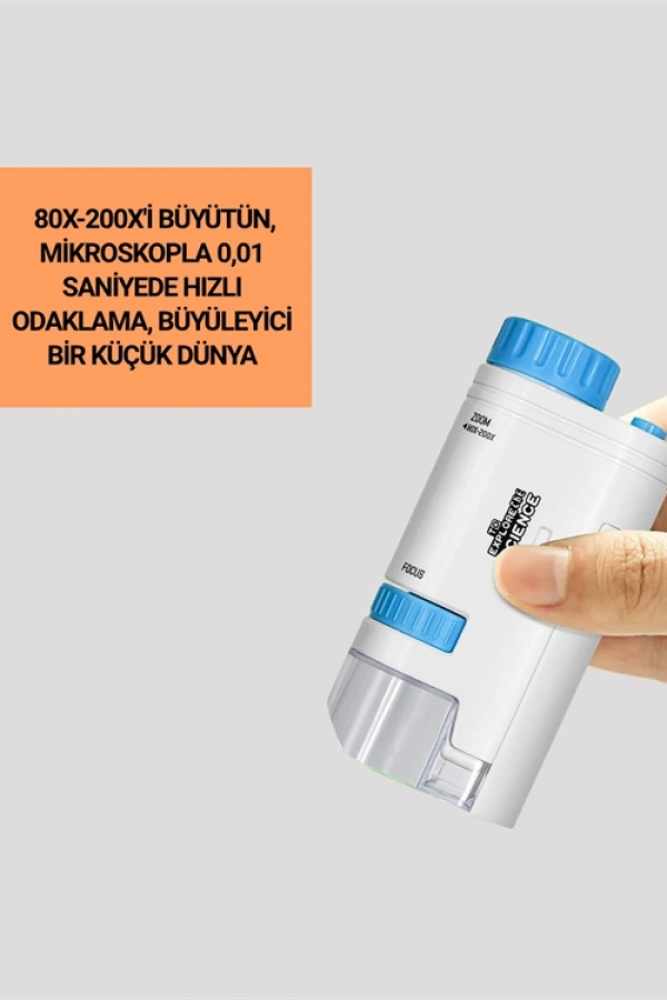 PMMA Optik Lensli Kompakt Taşınabilir Mikroskop