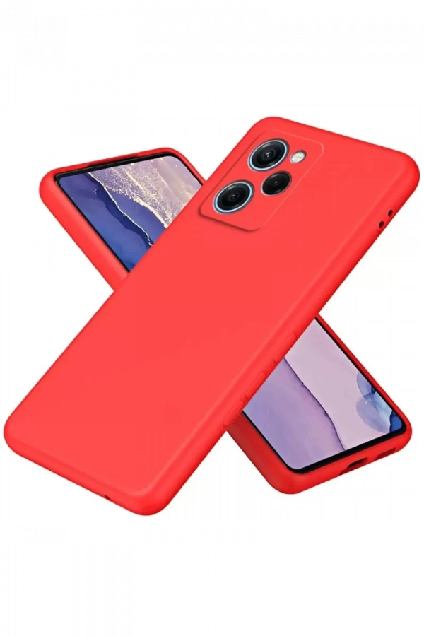 Poco X5 Pro 5G Nano içi Kadife Silikon - Kırmızı