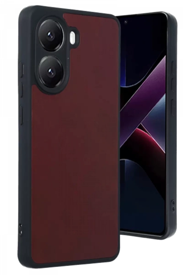Poco X7 Pro Kılıf Aras Deri Kapak - Bordo