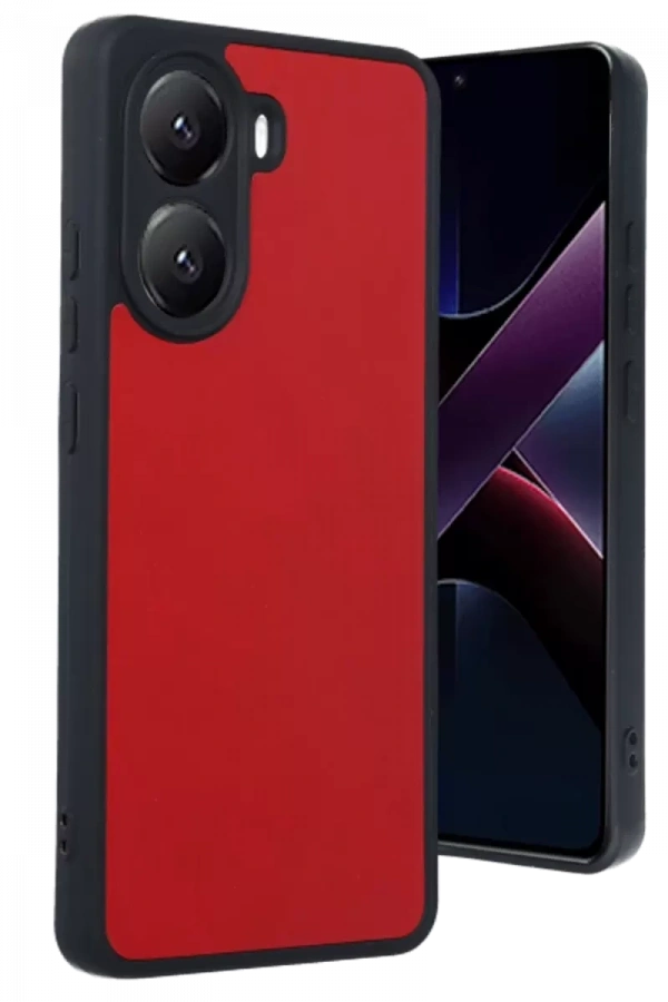 Poco X7 Pro Kılıf Aras Deri Kapak - Kırmızı