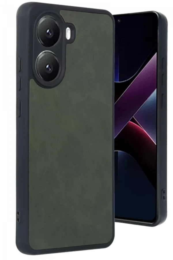 Poco X7 Pro Kılıf Aras Deri Kapak - Koyu Yeşil