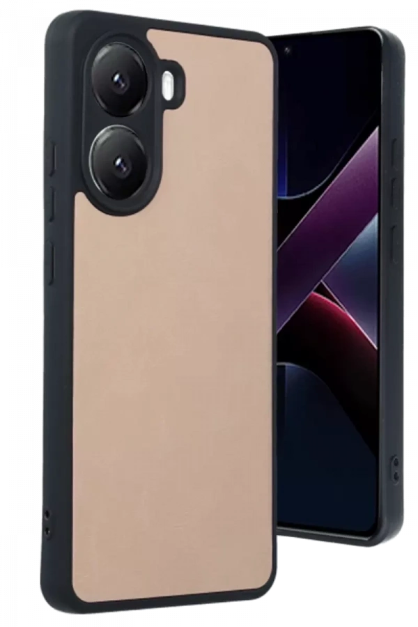 Poco X7 Pro Kılıf Aras Deri Kapak - Pudra