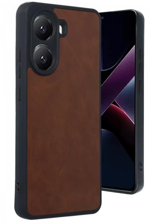 Poco X7 Pro Kılıf Aras Deri Kapak - Taba