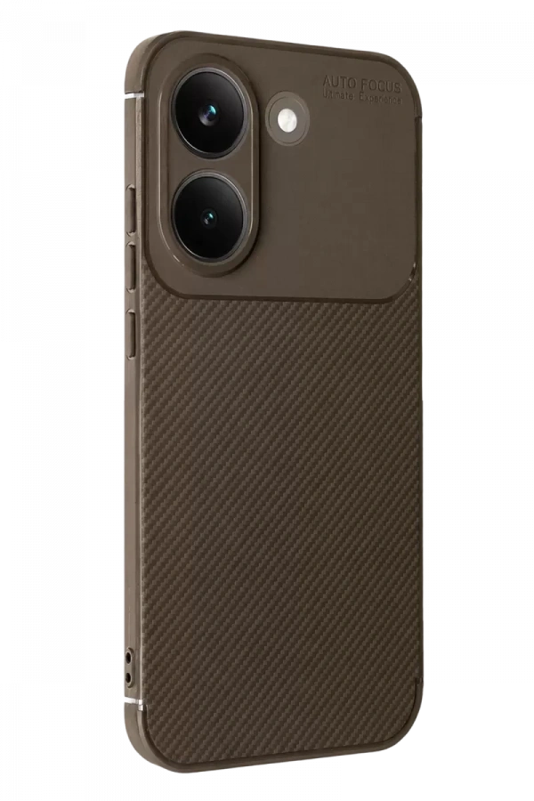Poco X8 Pro Auto Focus Karbon Kapak - Kahverengi