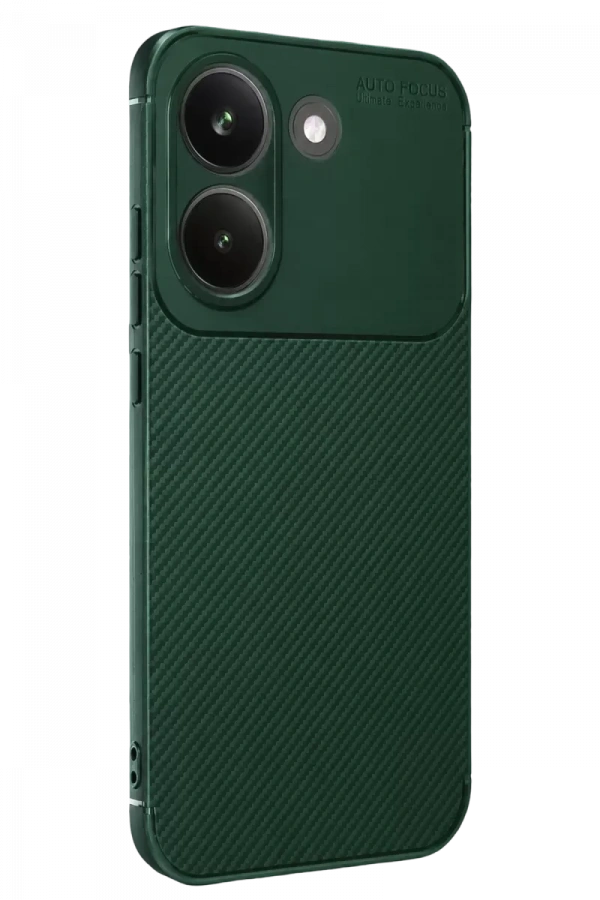 Poco X8 Pro Auto Focus Karbon Kapak - Koyu Yeşil