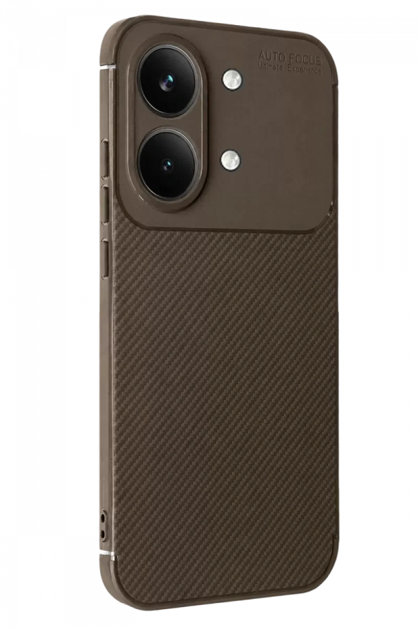 Poco X8 Pro Max Auto Focus Karbon Kapak - Kahverengi