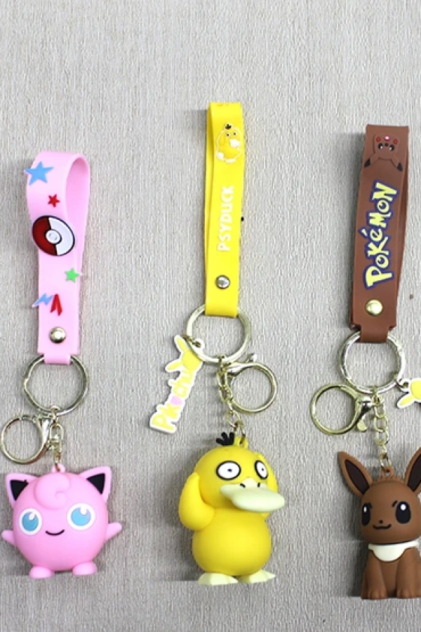 Pokemon Serisi Karışık Karakterler Silikon Anahtarlık