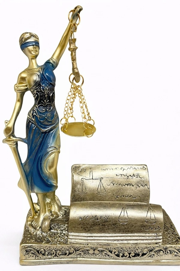 Polyester Kartvizitli Adalet Figürü
