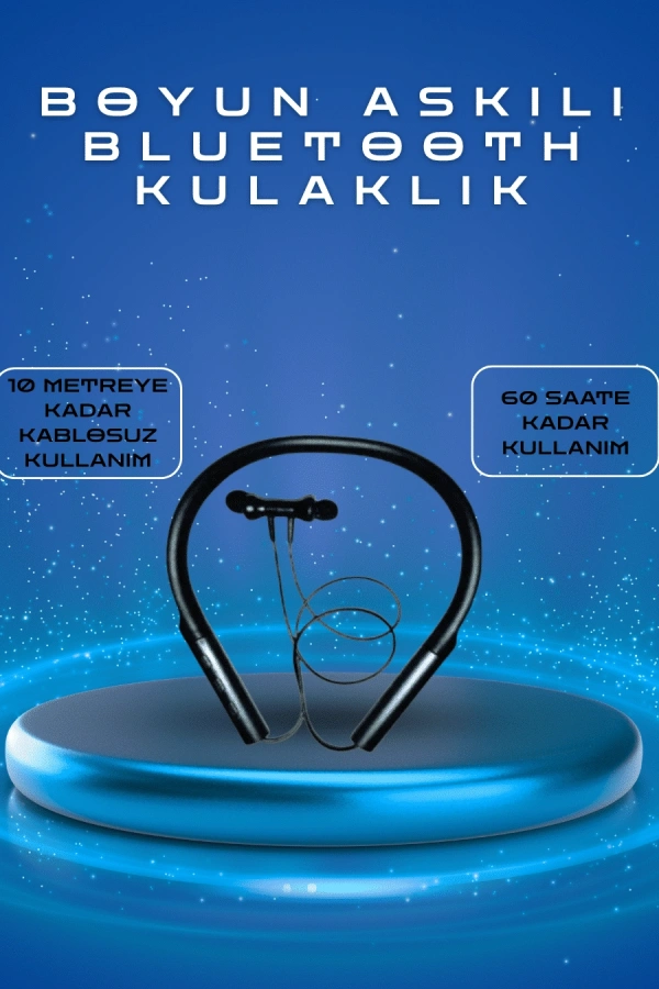 Polygold PG-100 Bluetooth 5.0 Boyun Bantlı Kulaklık – 50 Saat Konuşma Süresi, Type-C Şarj