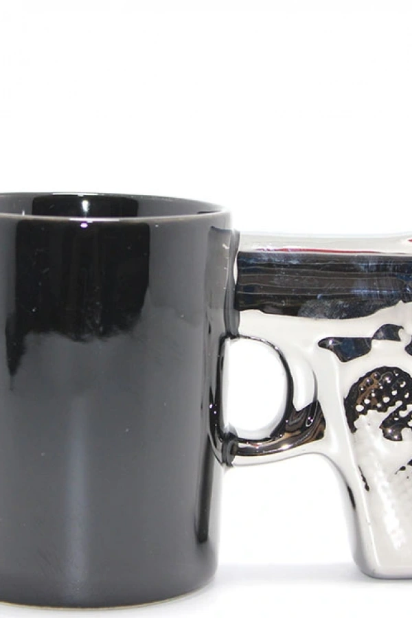 Porselen Silahlı Kupa Bardak Model 2