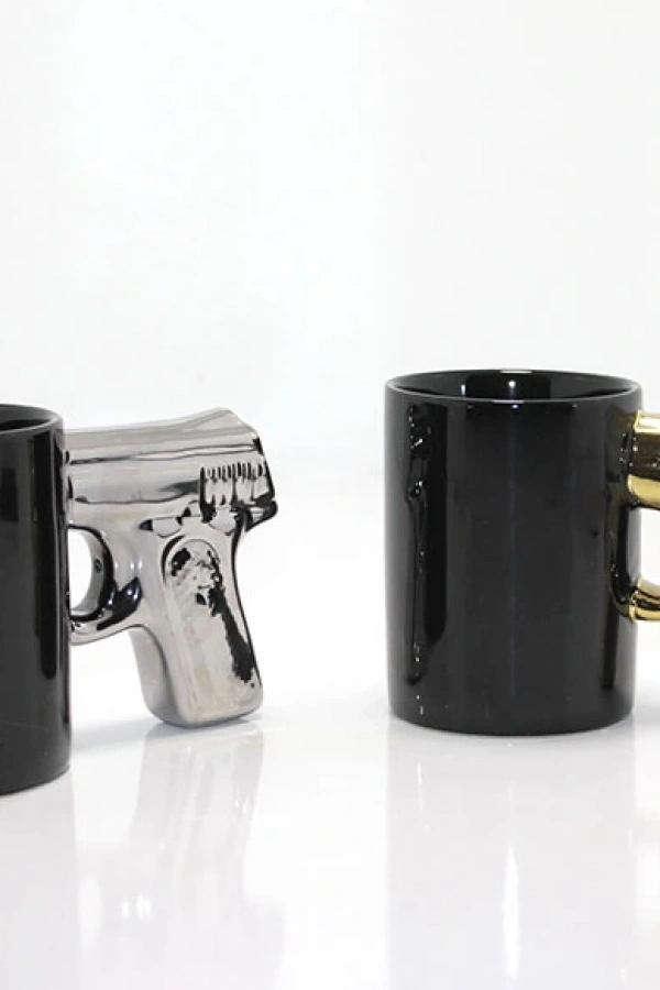 Porselen Silahlı Kupa Bardak Model 4