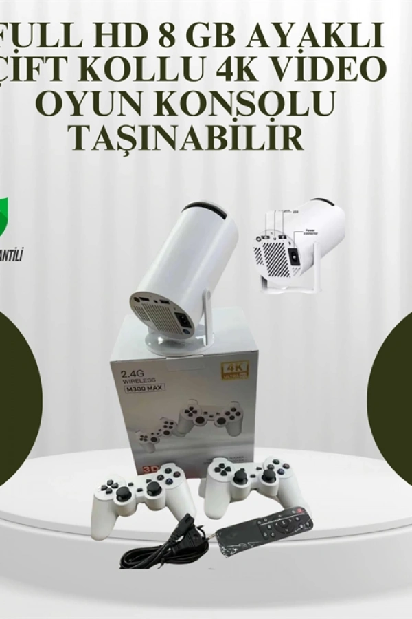 Portatif 4K Projeksiyon – 4.000 Uygulama, Kablosuz Yansıtma ve Bluetooth 5.0