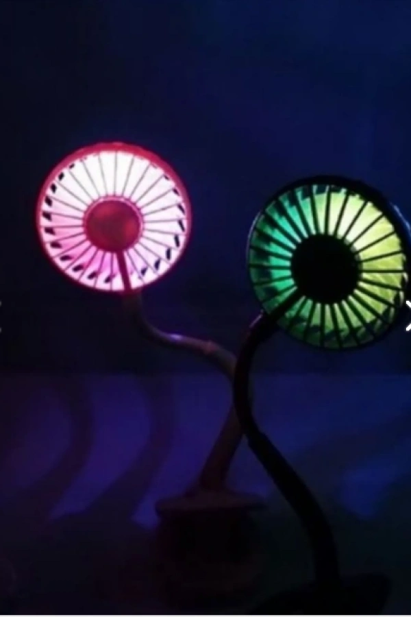 Portatif Işıklı Mini Klipsli Fan