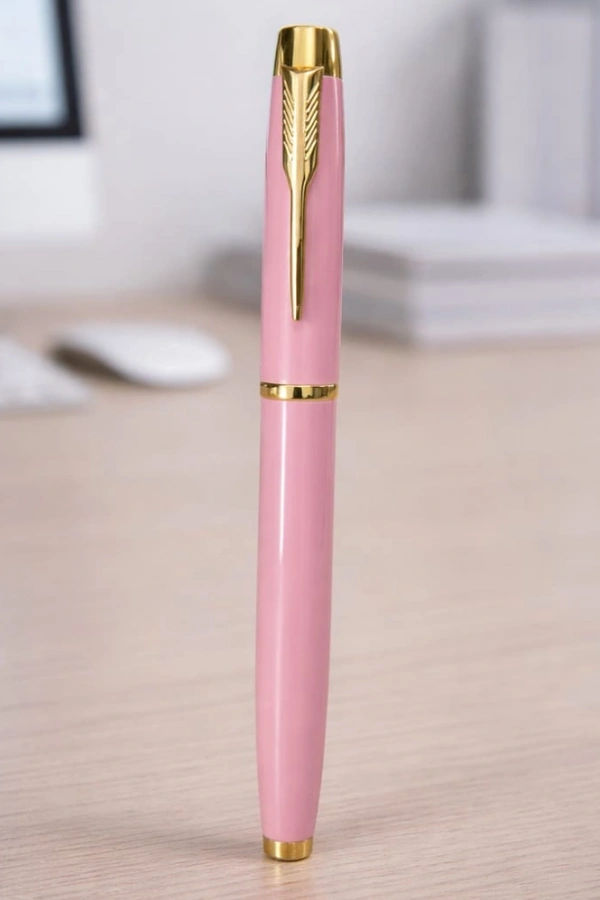 Premium Pembe Metal Roller Kalem