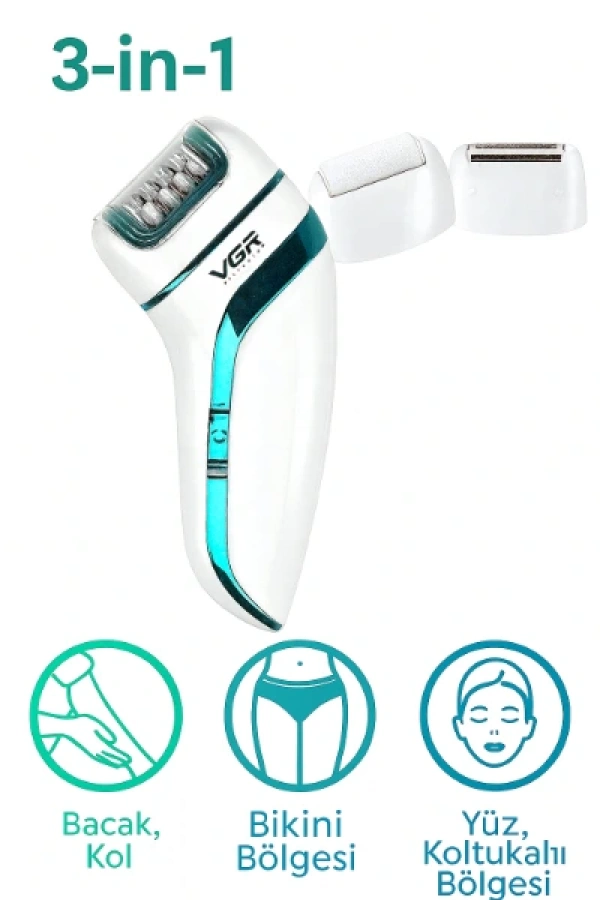 Profesyonel 3 Başlıklı Epilasyon Aleti