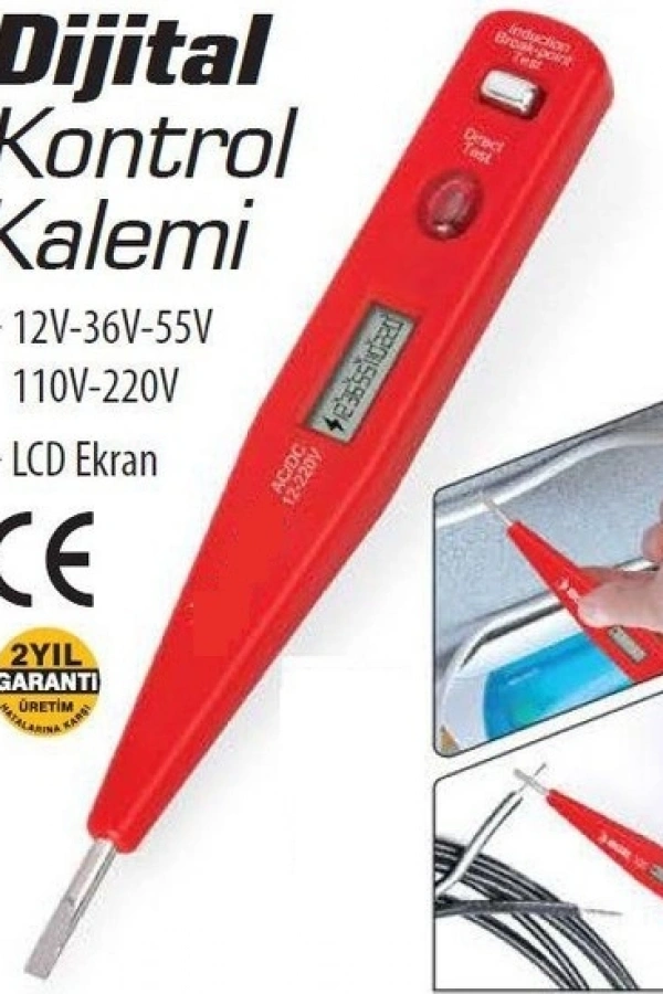 Profesyonel Dijital Kontrol Kalemi Tornavida Voltaj Ölçer