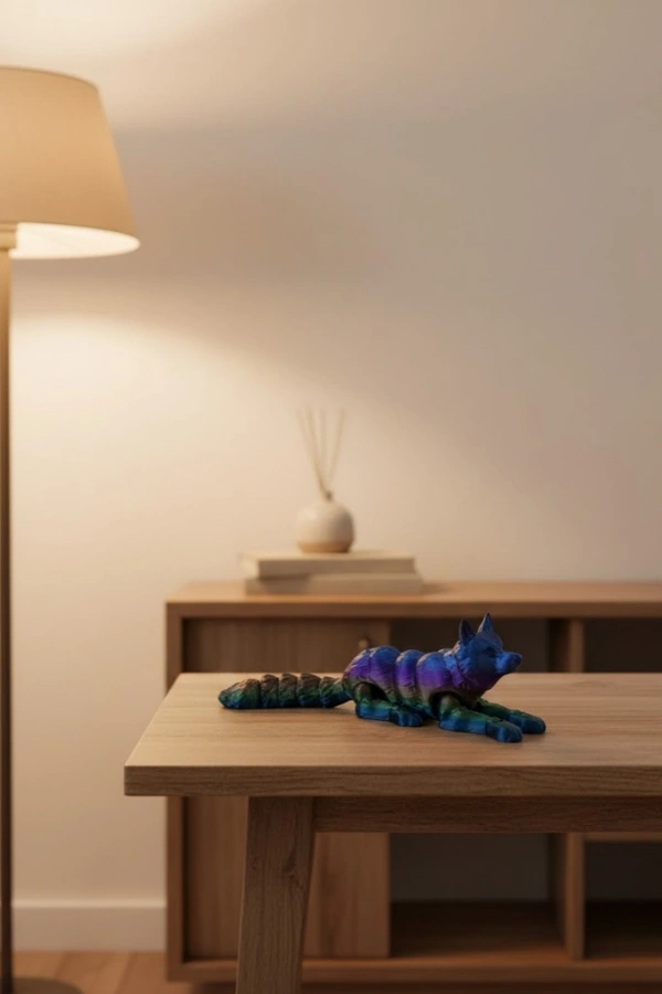 Rainbow hareketli kurt masa dekoru esnek eklem yapılı