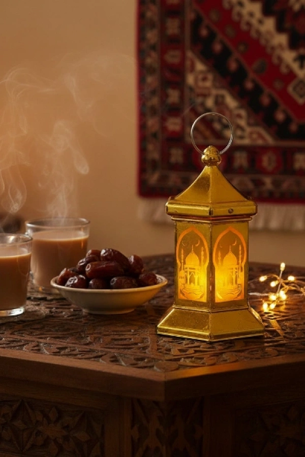 Ramazan Temalı Altıgen Kubbe LED Lamba