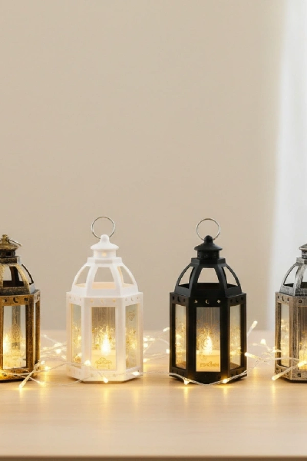 Ramazan Temalı Büyük Altıgen Açık Kubbe LED Lamba