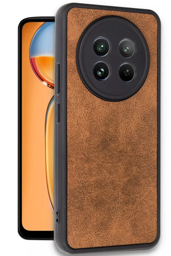 Realme 12 5G Kılıf Aras Deri Kapak - Taba