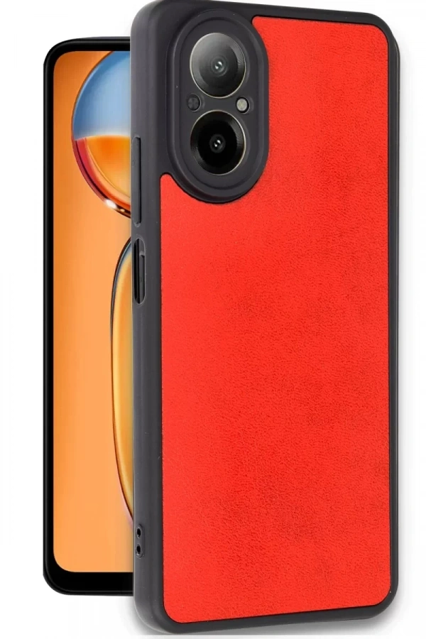 Realme 12 Lite Kılıf Aras Deri Kapak - Kırmızı