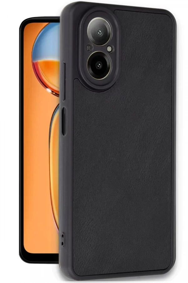 Realme 12 Lite Kılıf Aras Deri Kapak - Siyah