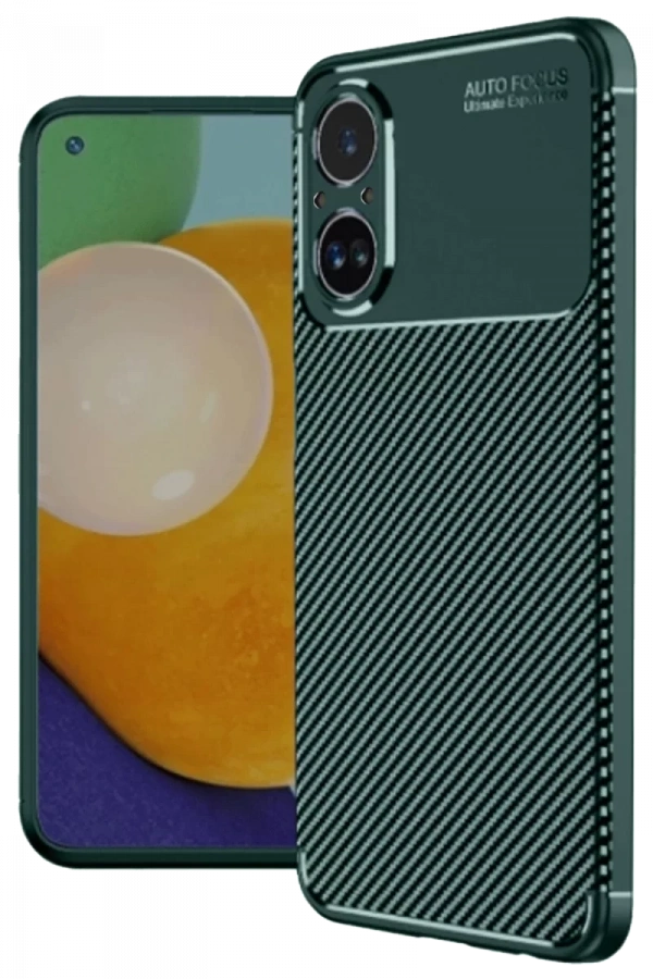 Realme 12 Lite Kılıf Auto Focus Karbon Kapak - Koyu Yeşil