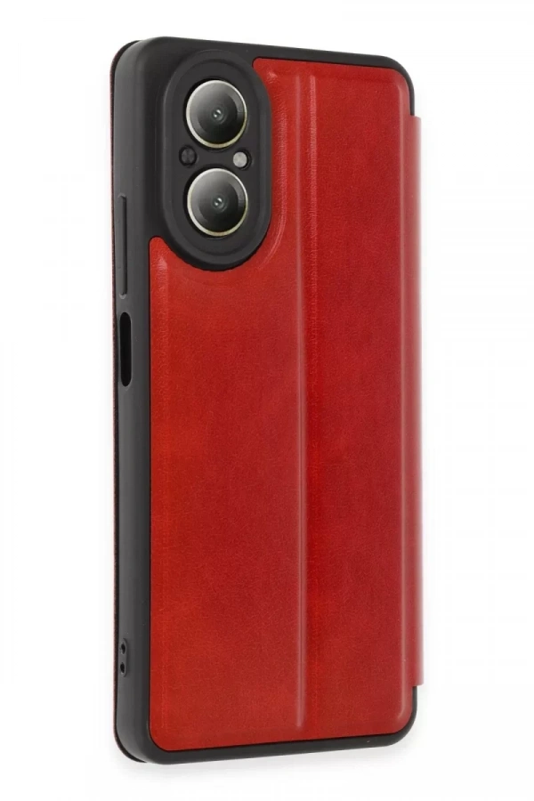 Realme 12 Lite Kılıf Flip Cover - Kırmızı
