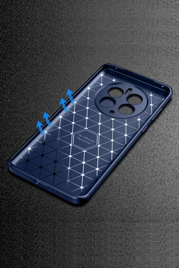 Realme 12 Pro Plus Kılıf Auto Focus Karbon Kapak - Lacivert